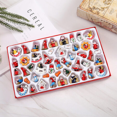 Conjunto De Enfeites De Mesa De Madeira Nutcracker Xmas Tree - Imagem 7