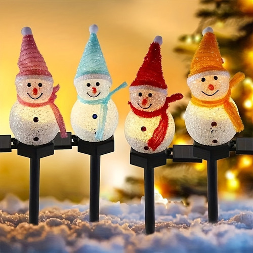 Novo Boneco De Neve De Natal Com Luz Solar, Jardim Ao Ar - Imagem 2
