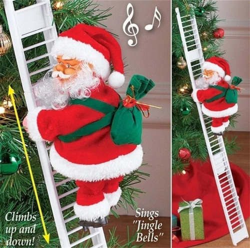 Novo Papai Noel Musical Subindo Escadas Elétricas De Natal - Imagem 7