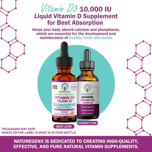 Suplemento Naturegenx Vitamina D3 Líquida 10000 Ui 30ml - Imagem 2