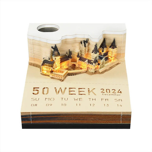 Bloco De Notas 3d Do Castelo Mágico Do Calendário - Imagem 2