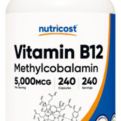 Suplemento De Vitamina B12 Nutricost 5000mcg 240 Cápsulas