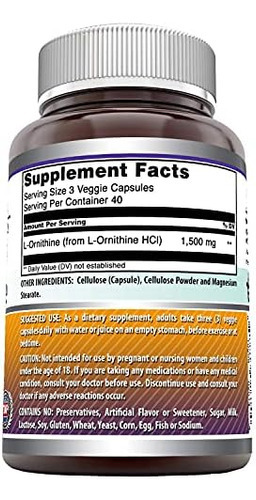Fórmulas Incríveis L-ornitina 1500 Mg Por Porção Cápsulas V - Imagem 2