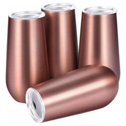 4 Pcs Copo Vinho Isolado Duplo Sem Caule Flauta Champa