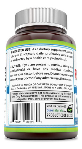 Pure Naturals Riboflavina 400 Mg 120 Cápsulas - Imagem 2