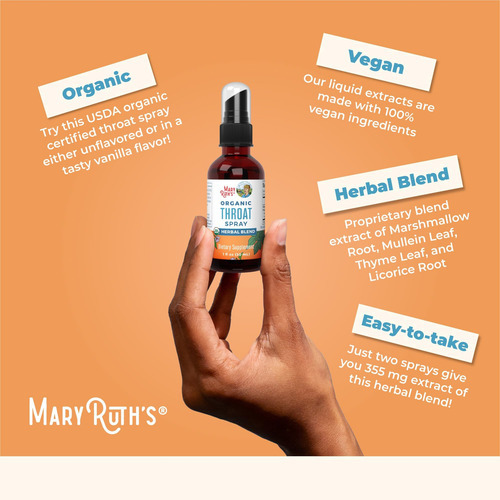 Maryruth Organics Usda Spray Orgânico Para Garganta Com Folh - Imagem 8