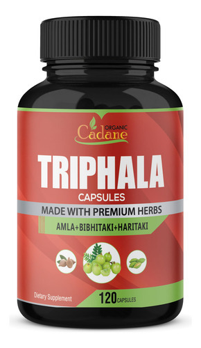 Suplementos Cápsulas Orgânicas Cadane Triphala 3000 Mg 120 C