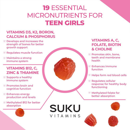 Vitaminas Suku Gomas Para Meninas Adolescentes - Suplemento - Imagem 6
