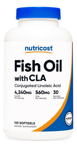 Óleo De Peixe Nutricost Com Cla (120 Cápsulas Gelatinosas) -