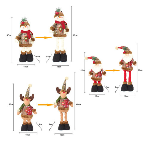 Boneca De Decoração De Natal, Rena, Boneco De Neve Em Pé - Imagem 10