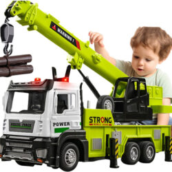 Modelo De Caminhão Guindaste Para Crianças, Presente Com Luz