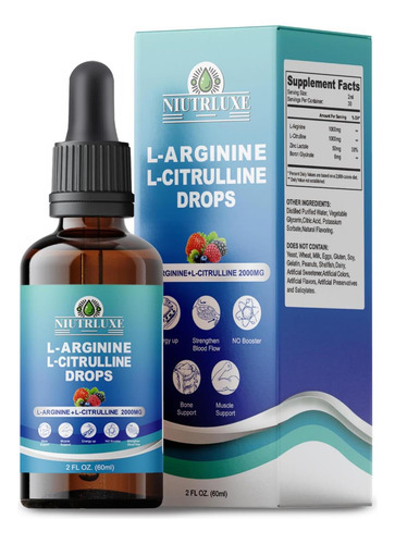 Niutrluxe L-arginina Cai Líquido | L-arginina Citrulina Cai