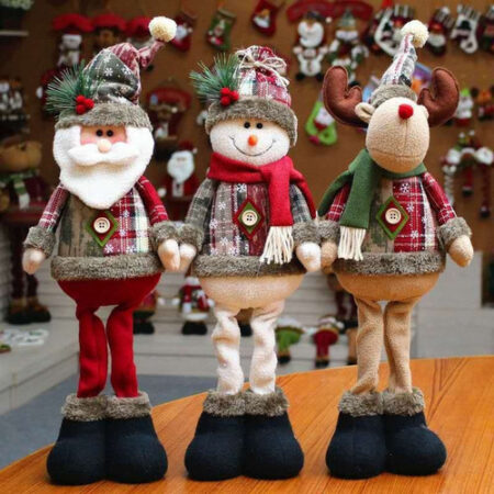 Boneca De Decoração De Natal Rena Boneco De Neve Em Pé - Imagem 6