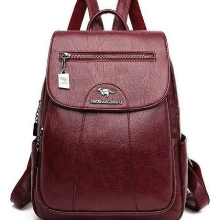 Mochila Feminina De Couro Pu Vintage - Imagem 14
