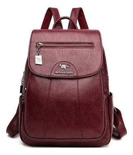 Mochila Feminina De Couro Pu Vintage - Imagem 14