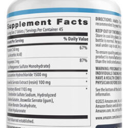 Glucosamina Básica 1500 Mg Com Condroitina E Vitamina C 60 M