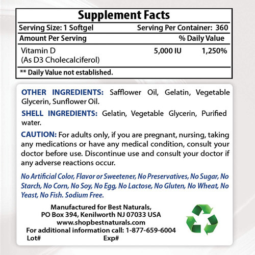 Melhores Cápsulas Softgel De Vitamina Diu 360 Naturals - Imagem 2