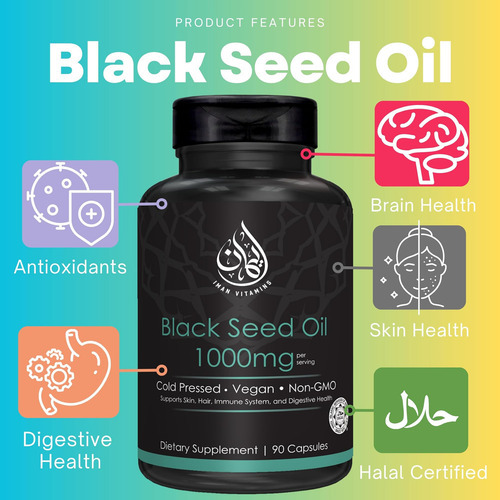 Cápsulas De Óleo De Semente Preta Natural Halal De Vitaminas - Imagem 2