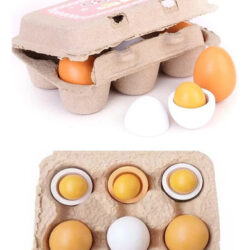 M 6 Pack De Ovos De Madeira Brinquedos De Cozinha Para