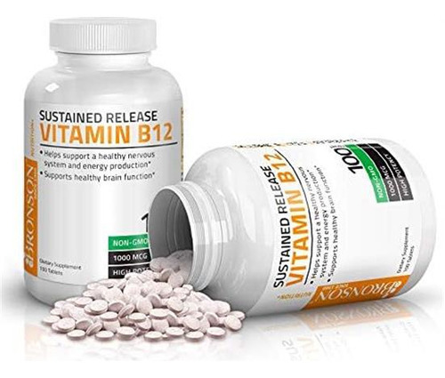 Vitamina B-12 Marca Bronson, 1000 Mcg, 100 Comprimidos - Imagem 5