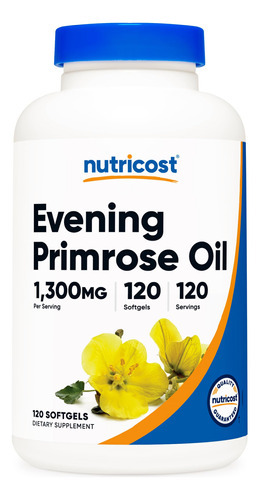 Suplemento Nutricost Óleo De Prímula 1.300 Mg 120 Cápsulas