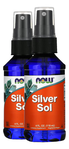 Silver Sol Líquido 50mcg Now Foods 118ml Importado 2un