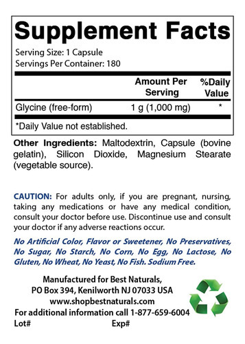 Melhor Suplemento De Glicina Natural 1000 Mg Para Produção D - Imagem 2