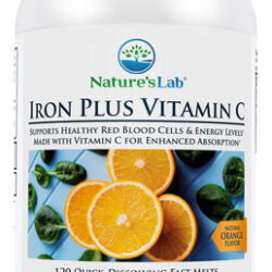 Natures Lab Iron Plus Vitamina C Fast Melt Tablets - Suave