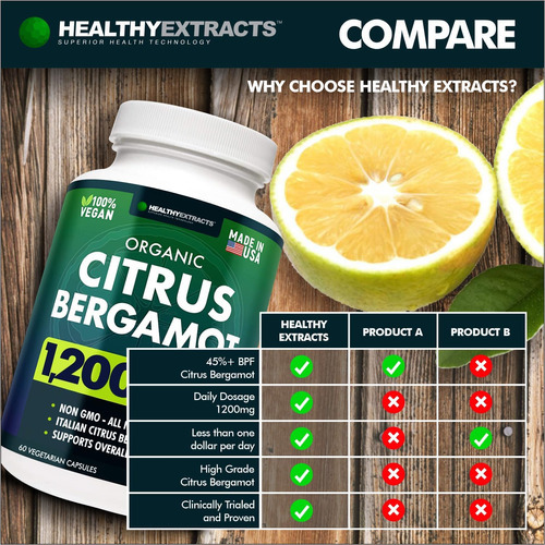 Citrus Bergamot 1200mg 60 Cápsulas - Suplemento Natural Com - Imagem 4