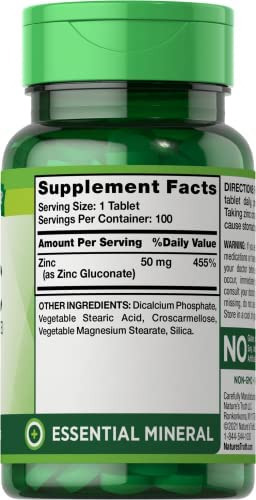 Natures Truth Zinco Quelatado 50mg | 100 Comprimidos | Supl - Imagem 2