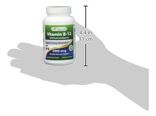 Vitamina B-12 Marca Best Naturals, 6000 Mcg, 120 Comprimidos - Imagem 8