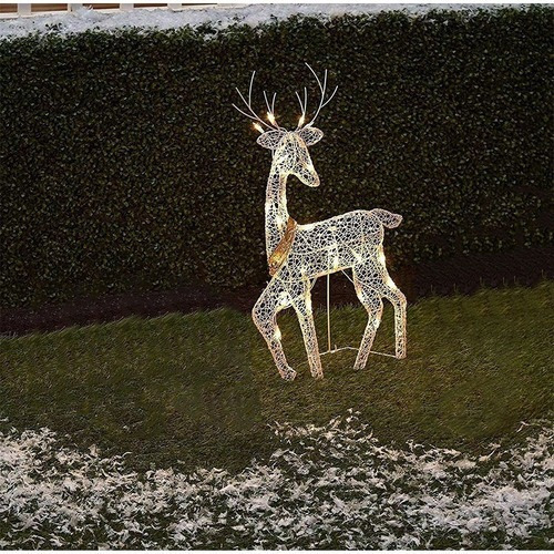 Decoração De Natal Art Elk Veado Decoração Jardim Brilhante1 - Imagem 7