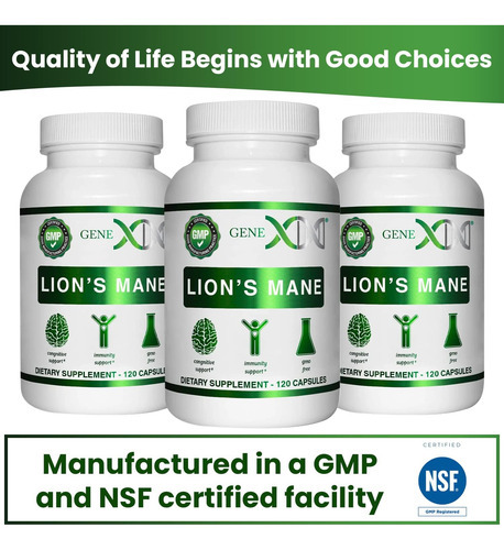 Suplemento Genex Formulas Lions Mane Com 100% Extrato De Lio - Imagem 8