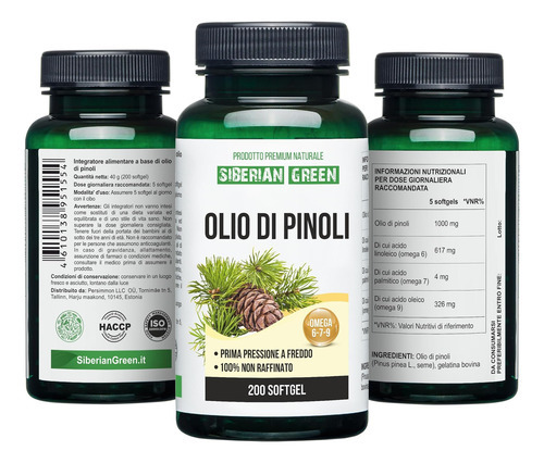 Cápsulas De Óleo De Pinhão Verde Siberiano 200 Cápsulas Gela - Imagem 5