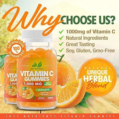 Vitamina C: Apenas Nutrientes, 1000 Mg, 45 Gomitas - Imagem 3
