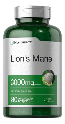 Suplemento Horbäach Lions Juba | 3000mg | 80 Cápsulas Softge