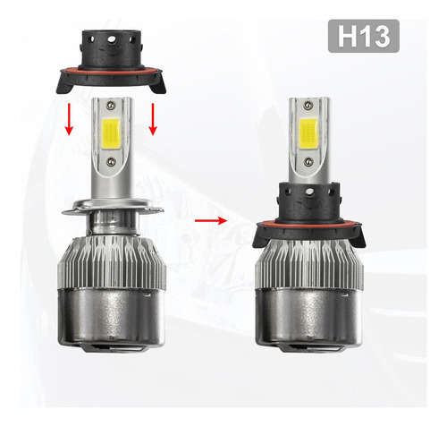 2 Óculos De Lâmpadas De Farol Led H13 Universal Auto - Imagem 4