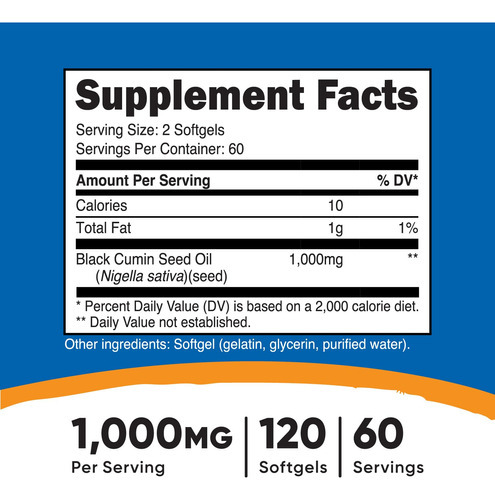 Suplemento Nutricost Óleo De Semente Preta (cominho) 120 Cáp - Imagem 2