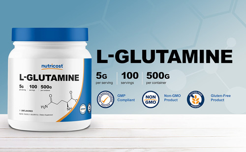 Suplemento Nutricost L-glutamina Em Pó 500g Sem Sabor - Imagem 4