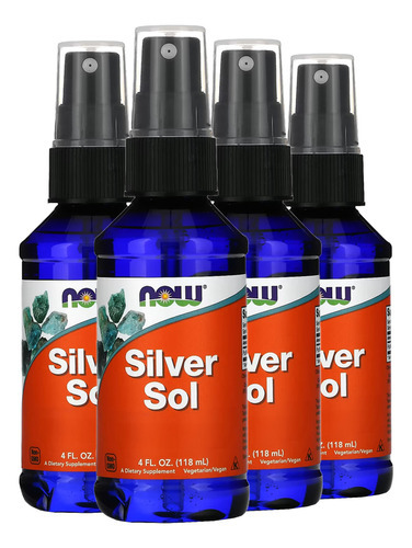 Silver Sol Líquido 50mcg Now Foods 118ml Importado 4un