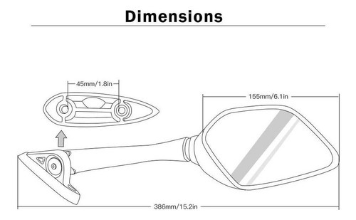 Espelhos Retrovisores De Motocicleta Para Yzf-r3 Yzf R25 - Imagem 7