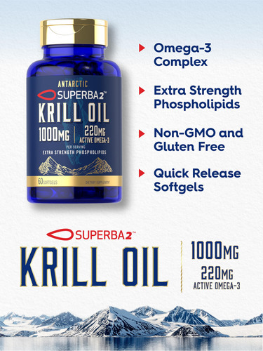 Suplemento Carlyle Antarctic Krill Oil 1000 Mg 60 Cápsulas - Imagem 4