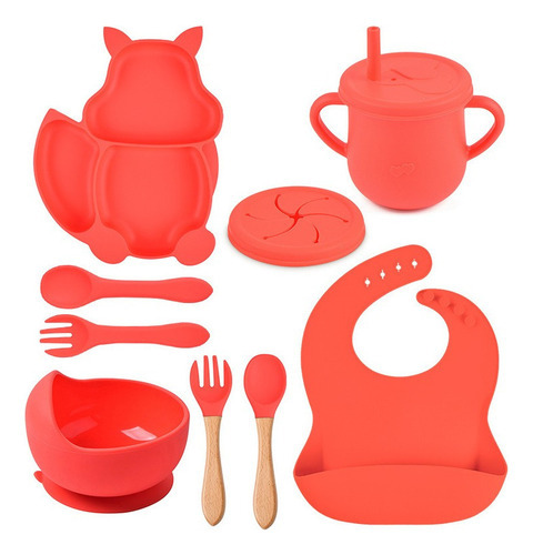 Conjunto De Talheres De Silicone Baby Squirrel De 9 Peças - Imagem 6