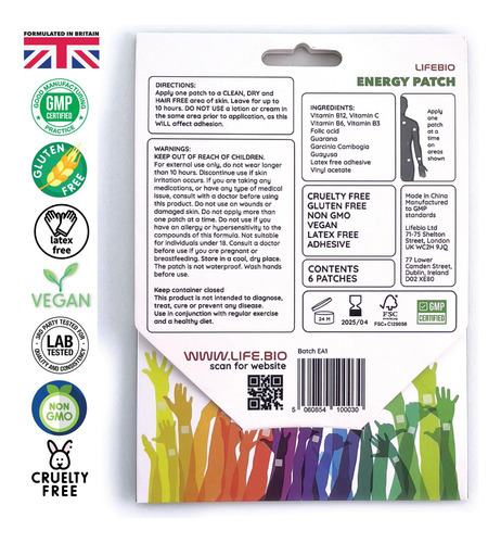 Lifebio Energy Patch: Mistura Natural De B12, C, B6, B3, Áci - Imagem 3