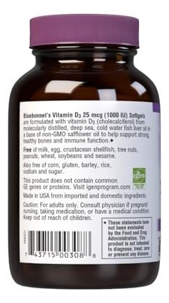 Bluebonnet Nutrition Vitamina Diu Softgels, Auxilia No Cresc - Imagem 3