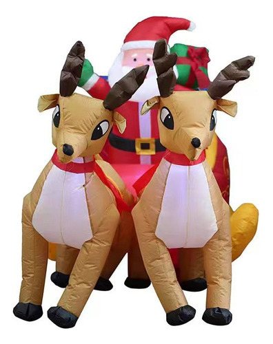 Trenó Inflável De Natal Com Renas De Natal Para Papai Noel - - Imagem 2