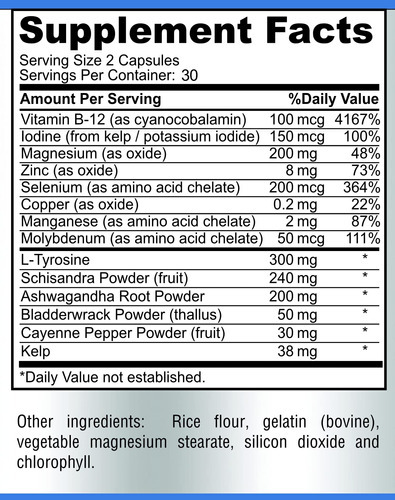 Suplemento Yummyvite Thyroid Support Com Iodo 60 Cápsulas - Imagem 6