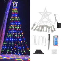 Decoração De Jardim De Natal Com Luzes Solares Led