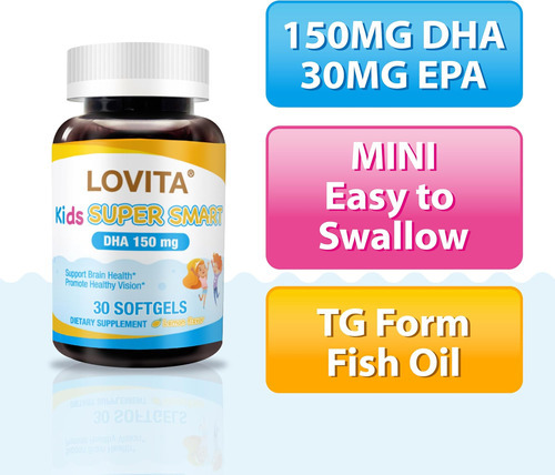 Lovita Kids Super Smart, Ômega-3 Para Crianças, 180 Mg Tot - Imagem 2