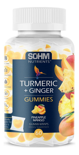 Sohm Açafrão Gummies Com Gengibre, 60 Ajuda Individualmente - Imagem 5